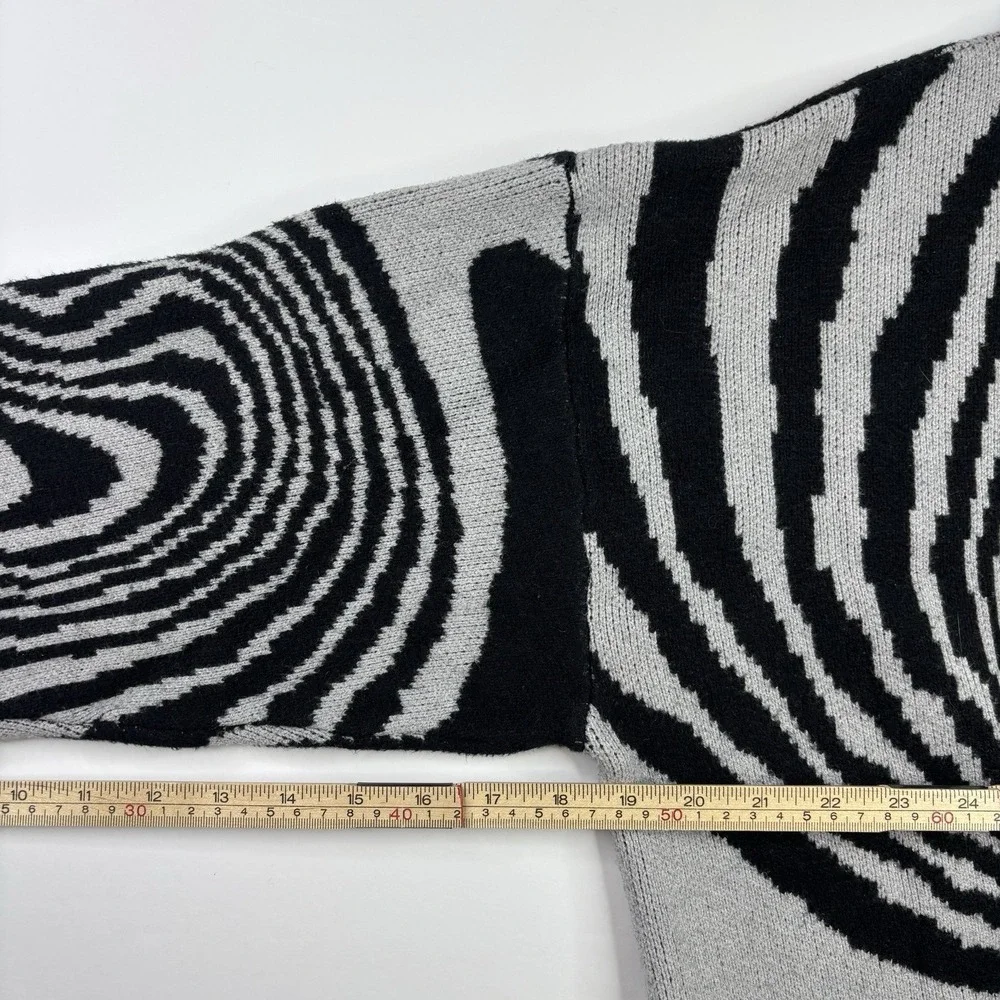 Aelfric Eden Whirlpool Knit Pullover Sweater Mens XL (Fits L) Black White Unisex